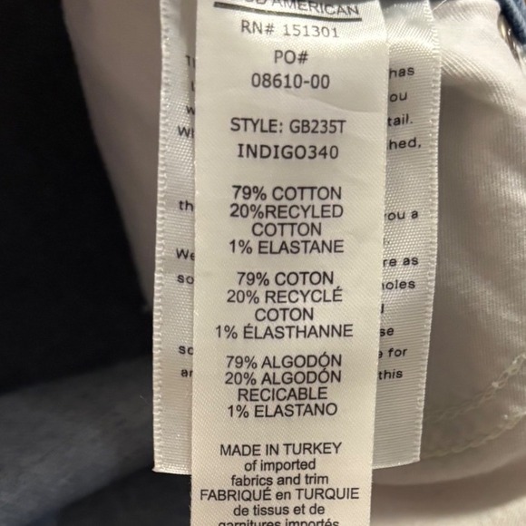 Good American Good Boy Flare‎ Jeans Distressed Hem Slit Light Wash Size 0 NWT - Picture 5 of 14